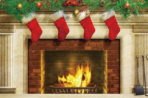 Aliexpress.com : Buy Laeacco Christmas Fireplace Stockings Pine Branch Baby Photography ...