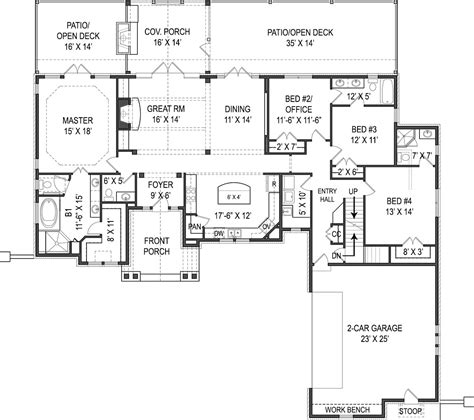 Bonus spaces highlight of ranch house plan - Plan 9616