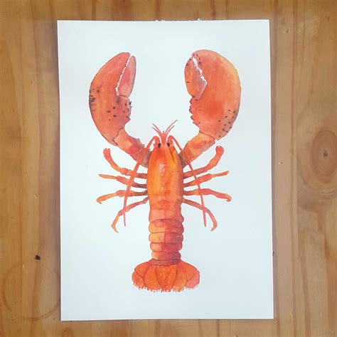 Lobster Watercolour Painting – Pippa & Paper