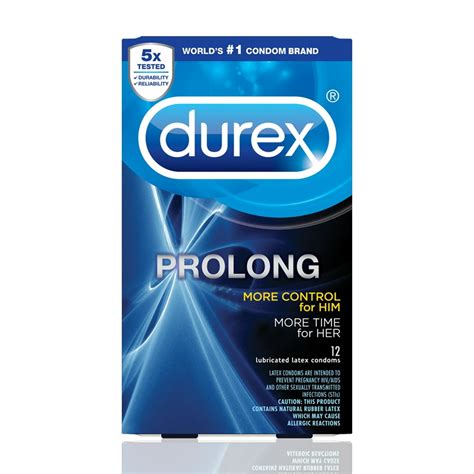 Durex Prolong Condoms, Ultra Fine, Ribbed, Dotted with Delay Lubricant ...