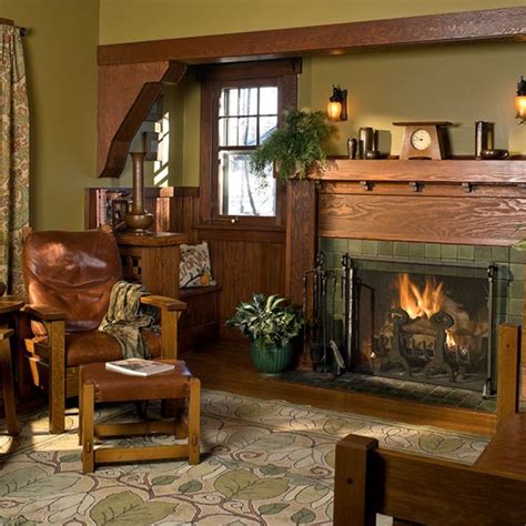 The Arts & Crafts Interior | Craftsman interior, Craftsman living rooms ...