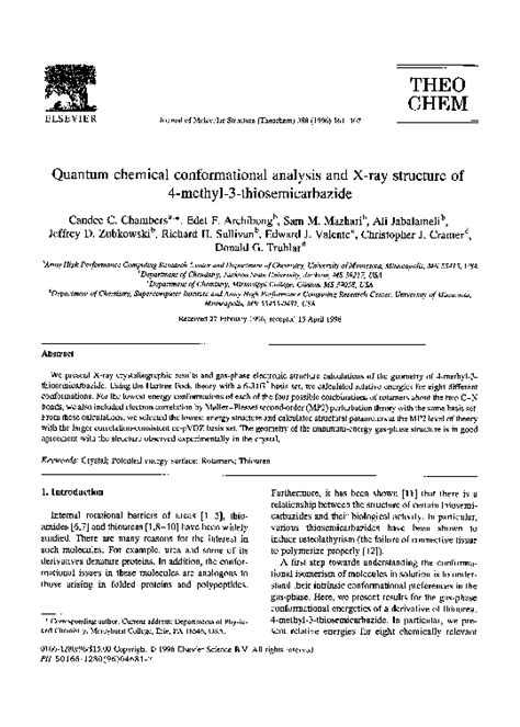 (PDF) Quantum chemical conformational analysis and X-ray structure of 4-methyl-3 ...