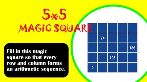 Can you fill 5x5 MAGIC SQUARE with Arithmetic Sequence?? 👏👏See the FANTASTIC & EASY Solution. 👏👏 ...