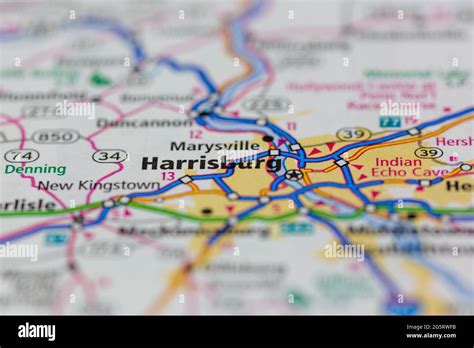 Harrisburg Pennsylvania USA shown on a Geography map or Road map Stock ...