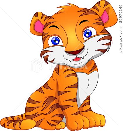 Cute Baby Cartoon Tiger