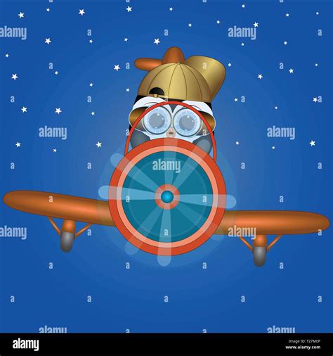 penguin the pilot of the plane.cartoon vector illustration Stock Vector ...