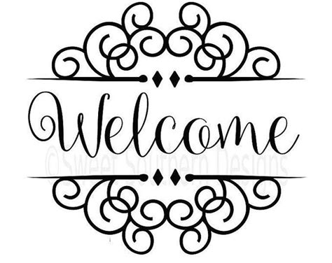 Cricut Craft Vinyl Design Welcome Sign Stencil Print SVG Welcome Design Bundle Silhouette ...