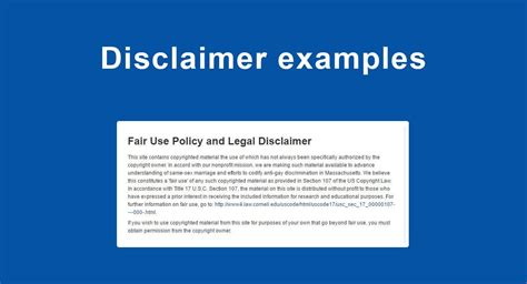 Disclaimer Examples - TermsFeed