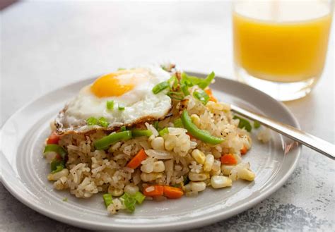 Spicy Breakfast Fried Rice Recipe - Use Leftovers ~ Macheesmo