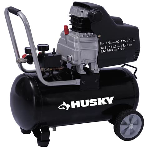 Husky 8 Gallon Portable Oil Lubricated Air Compressor | The Home Depot ...