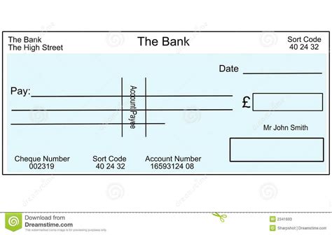 Blank Cheque Template Uk