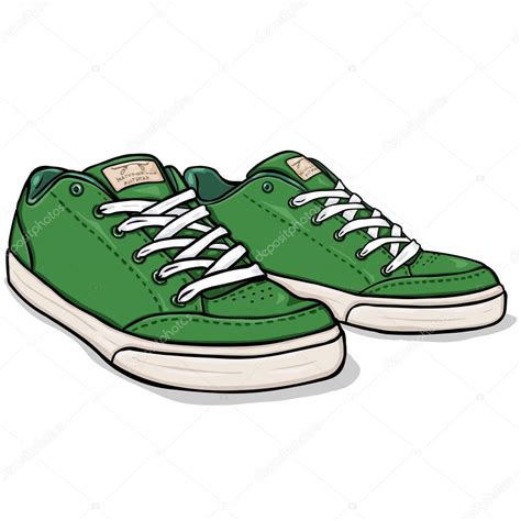 Vector Cartoon Green Skaters Shoes — Stock Vector #57568991