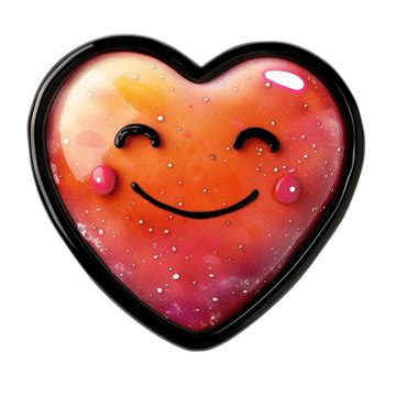 Cute Smiling Heart With Black Border, Heart, Smiling, Pink PNG Transparent Image and Clipart for ...