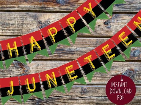 Juneteenth Banner PRINTABLE Party Decorations | Etsy