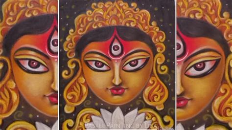 Maa Durga Drawing Easy Step by Step Durga Puja Drawing How to Draw Maa Durga Pastel Painting by ...