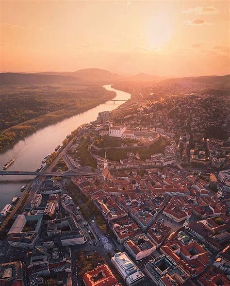 BRATISLAVA Beautiful view from above - Old Town, Castle and Danube river | Beautiful views ...