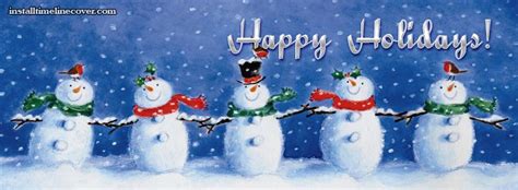 happy holiday snowmen Facebook Cover InstallTimelineCover.com | Christmas | Pinterest | Snowman ...