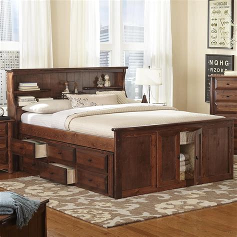 Laguna 4560+61+62+63 Queen Book Case Bed w/ Footboard Storage | Sadler ...