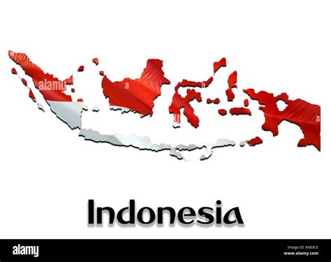 Indonesia map flag hi-res stock photography and images - Alamy