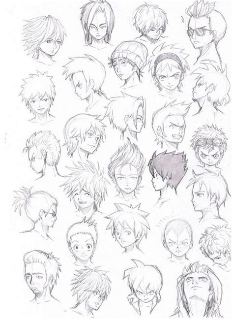 Male Hair Drawing Reference And Sketches For Artists | Anime boy hair ...