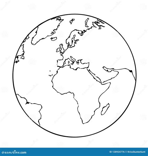 Earth Globe Simple Icon Pictogram Outline Stock Vector - Illustration of globe, continents ...