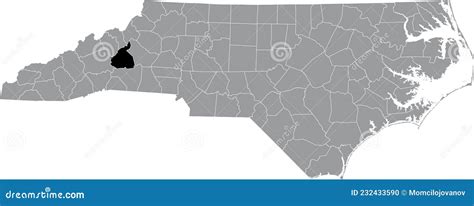 Location Map of the McDowell County of North Carolina, USA Stock Vector ...