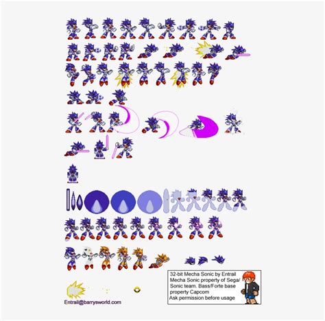 Mecha Sonic Sprites - 499x730 PNG Download - PNGkit