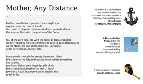 Mother, Any Distance Annotations | Teaching Resources