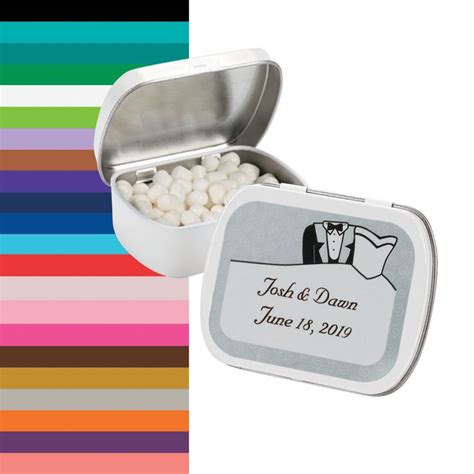 Personalized Wedding Mint Tins - 24 Pc. | Mint tins, Bridal shower favors cheap, Mint wedding