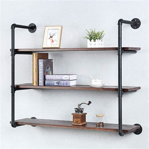 Buy Industrial Pipe Shelving Wall Mounted,Rustic Metal Floating Shelves ...