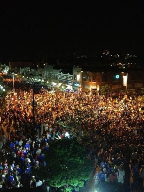 Downtown Lawrence, KS, 3/31/12 after KU beat Ohio State to advance to ...