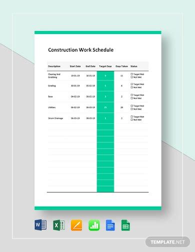 18+ Work Schedule Templates - Google Docs, Google Sheets, Excel, Word, Pages, Numbers, PDF