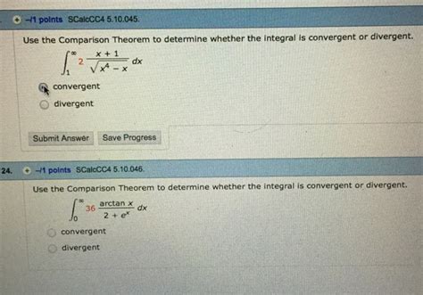 Solved Use the Comparison Theorem to determine whether the | Chegg.com