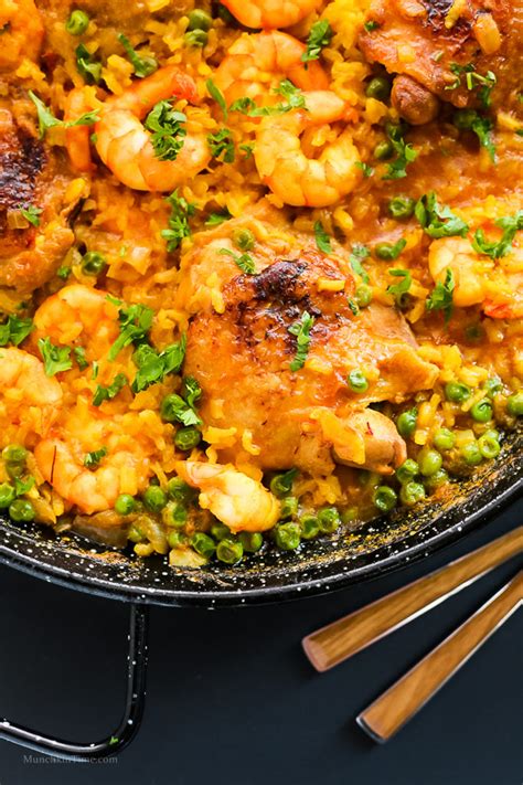 Chicken Thighs and Shrimp Paella Recipe - Munchkin Time