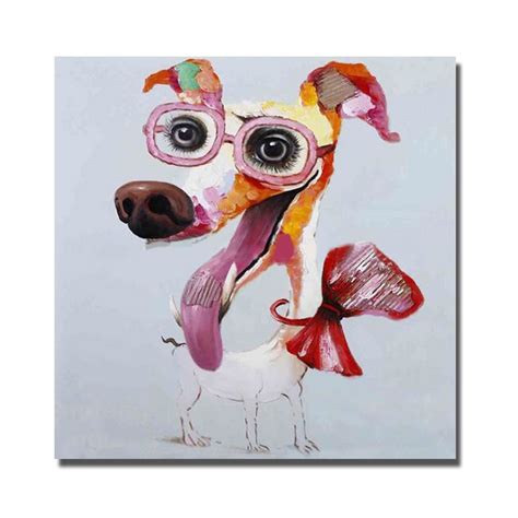 2020 Fashion Dog Acrylic Pop Art Dog Chien Oil Painting For Modern Home ...