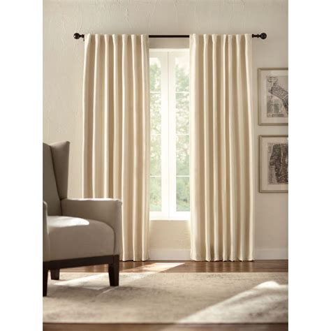 Solaris Semi-Opaque Room Darkening 95 in. L Polyester Curtain Panel in Cream-1634031 - The Home ...