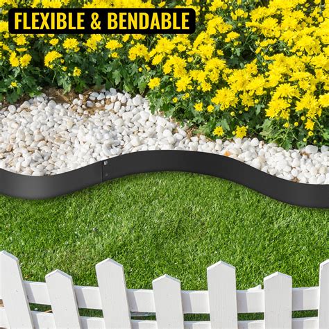 VEVOR Steel Lawn Edging, 5PCS Metal Landscape Edging, 4"x39" Garden ...