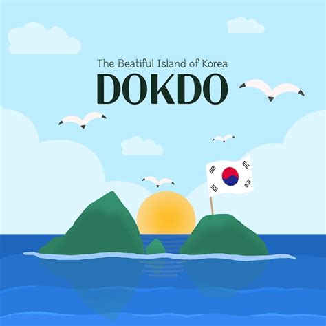 Premium Vector | Dokdo is The Beautiful Island of South Korea ...