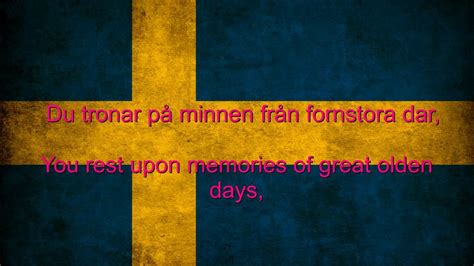 Sweden National anthem English lyrics - YouTube