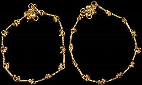 Gold Plated Anklets | Exotic India Art