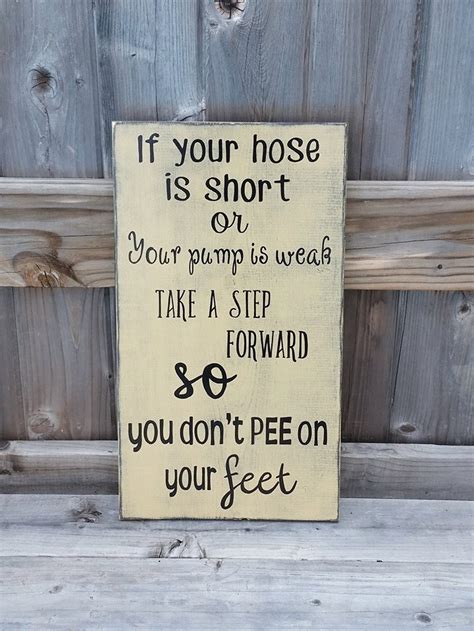 Bathroom Sign Funny Bathroom Decor If Your Hose Is Short | Etsy