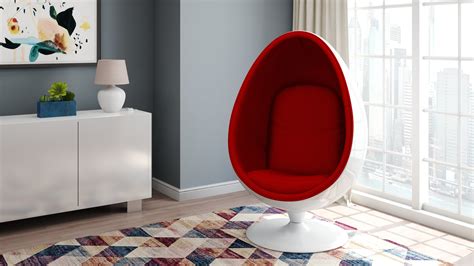 Easter Egg Chair, Red |360º Swivel Chair – Modholic