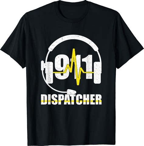 Amazon.com: Dispatcher Shirts Heartbeat Headphone 911 Dispatcher Gifts: Clothing