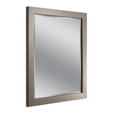 Modern Bathroom Mirror Upscale Beveled Glass Wall-Mount Brushed Nickel Frame | eBay