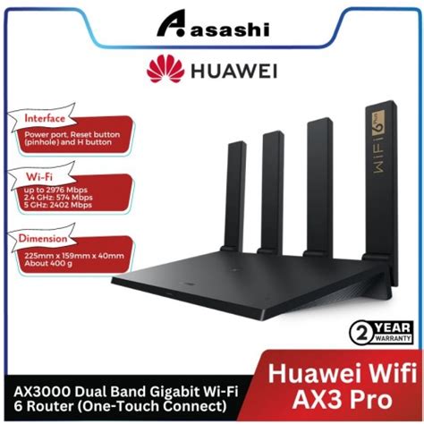 Huawei Wifi AX3 Pro AX3000 Dual Band Gigabit Wi Fi 6 Router (One Touch Connect), WS7206 20 ...