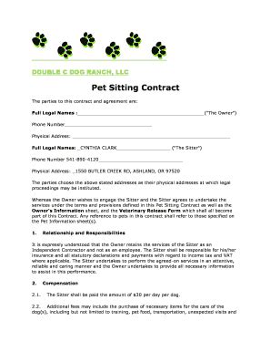 Dog Sitting Contract: Complete with ease | airSlate SignNow