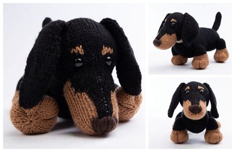 Adorable Knitted Dachshund Dog Toy