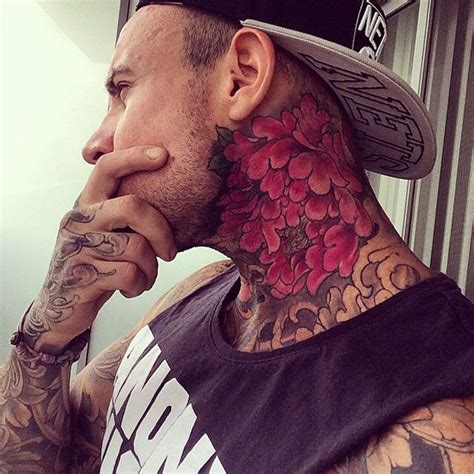 Floral Neck Tattoo | Best tattoo design ideas | Flower neck tattoo, Full neck tattoos, Neck ...