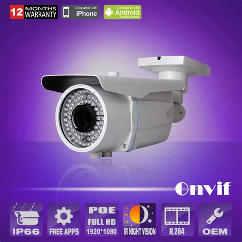 POE Camera 1080P 2.0Megapixel H.264 HD varifocal 2.8-12mm CCTV Camera outdoor IR Night vision ...