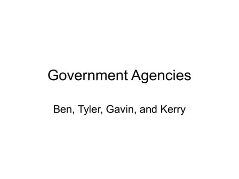 Government Agencies